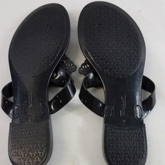 Ferragamo Black Bow Flip Flop Thong Sandals Size 9 - Picture 6 of 6